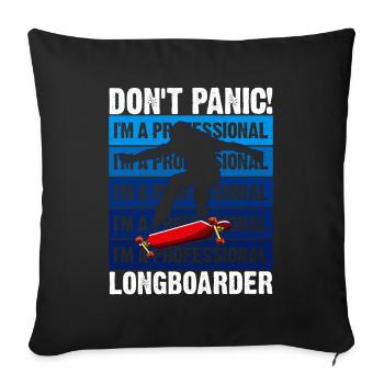 Lonagboarding Je suis un longboarder - Housse de coussin décorative 45 x 45 cm - noir - Devant