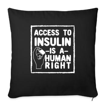 Access to insulin Human rights Awareness of - Sofa pillowcase 17,3'' x 17,3'' (45 x 45 cm) - black - Front