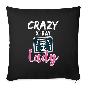 Radiology Crazy X Ray Lady Rad Tech - Sofa pillowcase 17,3'' x 17,3'' (45 x 45 cm) - black - Front
