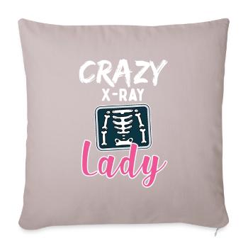 Radiologie Crazy X Ray Lady Rad Tech - Sofakissenbezug 45 x 45 cm - helles Taupe - Vorne