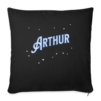 Noms Arthur personnalisés - Housse de coussin décorative 45 x 45 cm - noir - Devant