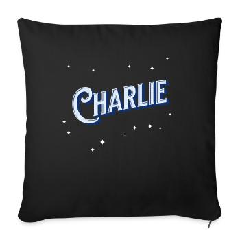 Charlie name personalized - Sofa pillowcase 17,3'' x 17,3'' (45 x 45 cm) - black - Front