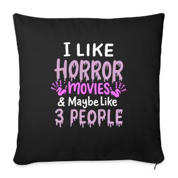 J’aime les films d’horreur - Housse de coussin décorative 45 x 45 cm - noir - Devant