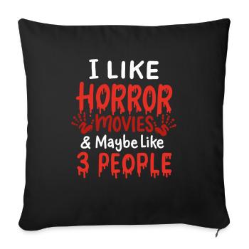 J’aime les films d’horreur - Housse de coussin décorative 45 x 45 cm - noir - Devant