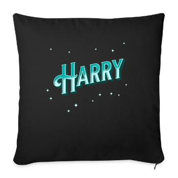 Nom Harry personnalisé - Housse de coussin décorative 45 x 45 cm - noir - Devant
