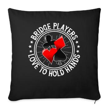 Jeu de cartes Bridge Player - Housse de coussin décorative 45 x 45 cm - noir - Devant