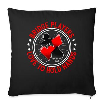 Jeu de cartes Bridge Player - Housse de coussin décorative 45 x 45 cm - noir - Devant