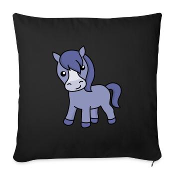 Pferd Comic Tier - Sofakissenbezug 45 x 45 cm - Schwarz - Vorne