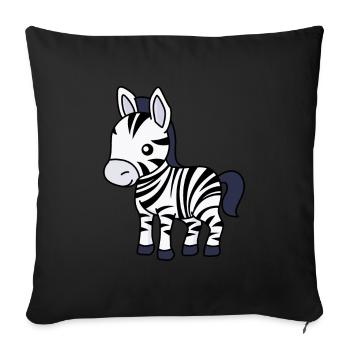 Zebra Comic Animal - Sofa pillowcase 17,3'' x 17,3'' (45 x 45 cm) - black - Front