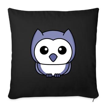 Eule Comic - Sofakissenbezug 45 x 45 cm - Schwarz - Vorne