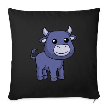 Stier Comic Tier - Sofakissenbezug 45 x 45 cm - Schwarz - Vorne