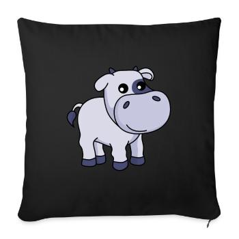 Cow Comic Animal - Sofa pillowcase 17,3'' x 17,3'' (45 x 45 cm) - black - Front