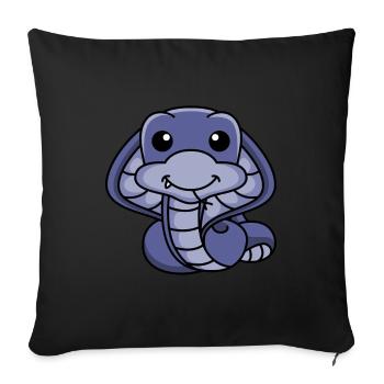 Snake Cobra Comic Animal - Sofa pillowcase 17,3'' x 17,3'' (45 x 45 cm) - black - Front