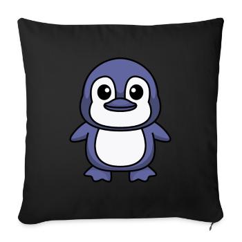 Pinguin Comic Tier - Sofakissenbezug 45 x 45 cm - Schwarz - Vorne