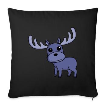 Moose Comic Animal - Sofa pillowcase 17,3'' x 17,3'' (45 x 45 cm) - black - Front