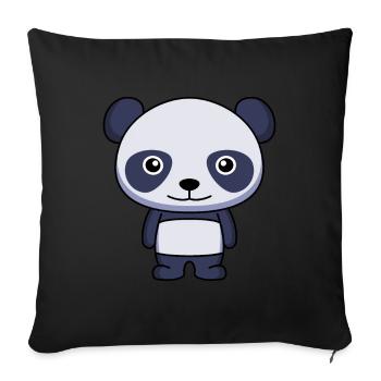 Panda Comic Animal - Sofa pillowcase 17,3'' x 17,3'' (45 x 45 cm) - black - Front