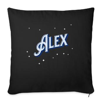 Alex name personalized - Sofa pillowcase 17,3'' x 17,3'' (45 x 45 cm) - black - Front