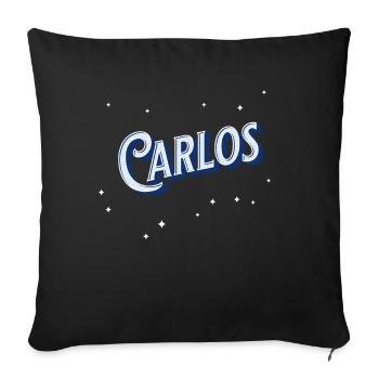 Carlos name personalized - Sofa pillowcase 17,3'' x 17,3'' (45 x 45 cm) - black - Front