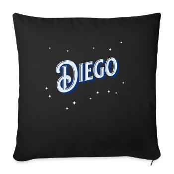 Diego names personalized - Sofa pillowcase 17,3'' x 17,3'' (45 x 45 cm) - black - Front