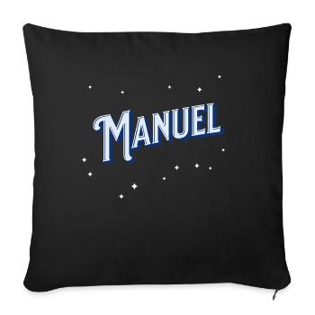 Manuel Namen personalisiert - Sofakissenbezug 45 x 45 cm - Schwarz - Vorne
