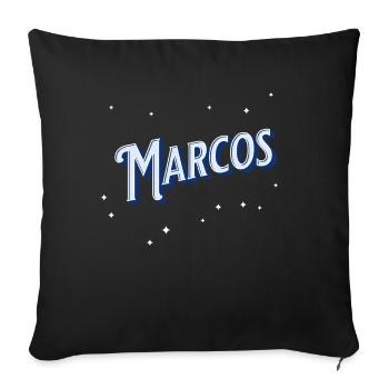 Marco's name personalized - Sofa pillowcase 17,3'' x 17,3'' (45 x 45 cm) - black - Front