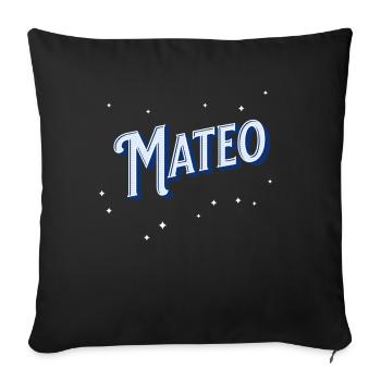 Mateo names personalized - Sofa pillowcase 17,3'' x 17,3'' (45 x 45 cm) - black - Front