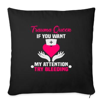 Nurse Trauma Queen Nurse - Sofa pillowcase 17,3'' x 17,3'' (45 x 45 cm) - black - Front