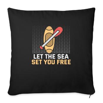 Sup Stand Up Paddle Design Sup Board Paddeln - Housse de coussin décorative 45 x 45 cm - noir - Devant