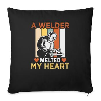 Welder slogan design for metal workers - Sofa pillowcase 17,3'' x 17,3'' (45 x 45 cm) - black - Front