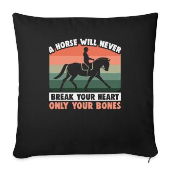 Equestrian and equestrian design for horse lovers - Sofa pillowcase 17,3'' x 17,3'' (45 x 45 cm) - black - Front