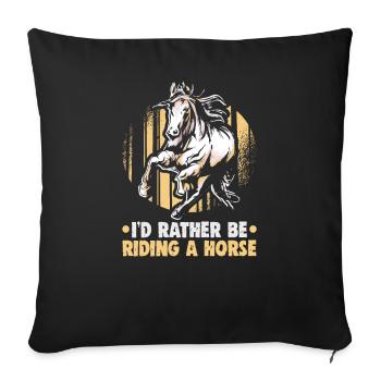 Design équestre et équestre pour les amoureux des chevaux - Housse de coussin décorative 45 x 45 cm - noir - Devant