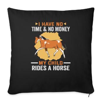 Design équestre et équestre pour les amoureux des chevaux - Housse de coussin décorative 45 x 45 cm - noir - Devant