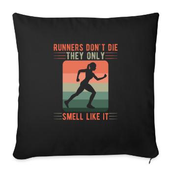 Running Marathon Runner Running - Sofa pillowcase 17,3'' x 17,3'' (45 x 45 cm) - black - Front