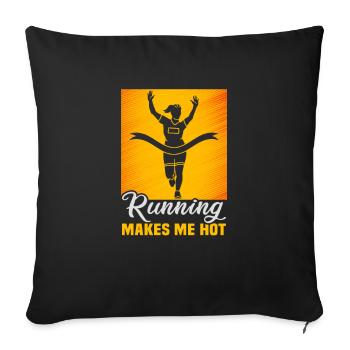 Running Marathon Runner Running - Sofa pillowcase 17,3'' x 17,3'' (45 x 45 cm) - black - Front