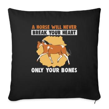Design équestre et équestre pour les amoureux des chevaux - Housse de coussin décorative 45 x 45 cm - noir - Devant