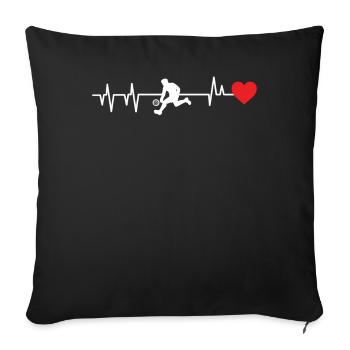 Battements de cœur du football gaélique - Housse de coussin décorative 45 x 45 cm - noir - Devant