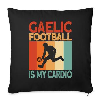 Football gaélique cardio - Housse de coussin décorative 45 x 45 cm - noir - Devant