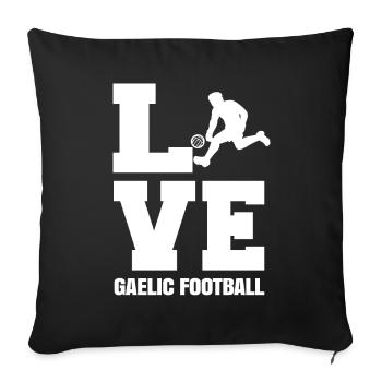 Cher football gaélique - Housse de coussin décorative 45 x 45 cm - noir - Devant