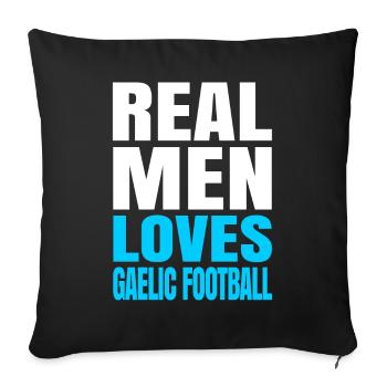 Les hommes aiment le football gaélique - Housse de coussin décorative 45 x 45 cm - noir - Devant