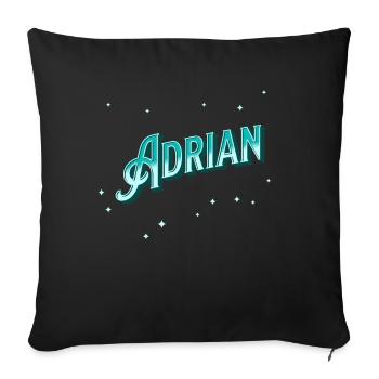 Adrian name personalized - Sofa pillowcase 17,3'' x 17,3'' (45 x 45 cm) - black - Front