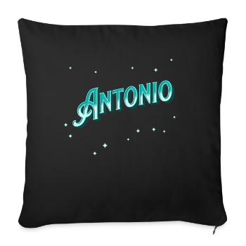 Antonio name personalized - Sofa pillowcase 17,3'' x 17,3'' (45 x 45 cm) - black - Front