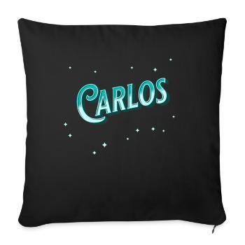 Carlos name personalized - Sofa pillowcase 17,3'' x 17,3'' (45 x 45 cm) - black - Front
