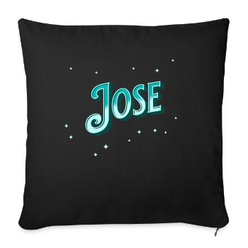 Nom Jose personnalisé - Housse de coussin décorative 45 x 45 cm - noir - Devant