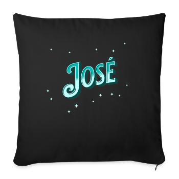 Nom Jose personnalisé - Housse de coussin décorative 45 x 45 cm - noir - Devant