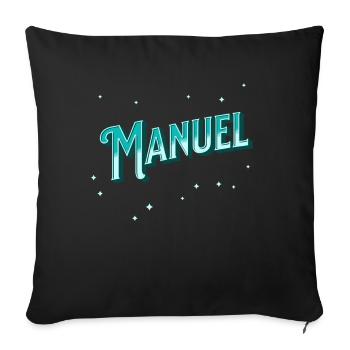 Manuel Namen personalisiert - Sofakissenbezug 45 x 45 cm - Schwarz - Vorne