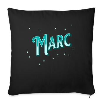 Marc name personalized - Sofa pillowcase 17,3'' x 17,3'' (45 x 45 cm) - black - Front