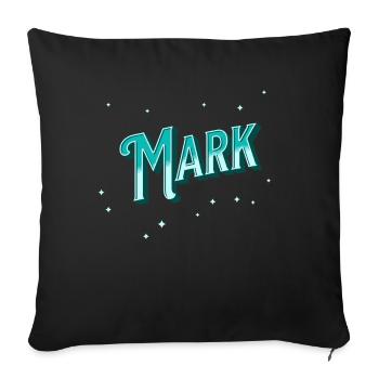 Mark Namen personalisiert - Sofakissenbezug 45 x 45 cm - Schwarz - Vorne