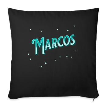 Marco's name personalized - Sofa pillowcase 17,3'' x 17,3'' (45 x 45 cm) - black - Front