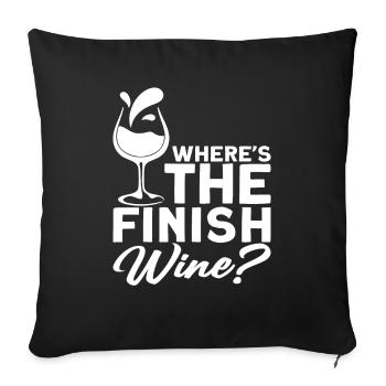 Où est le vin de finition? Vin Alcool - Housse de coussin décorative 45 x 45 cm - noir - Devant