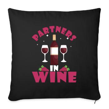 Partenaires dans Wine Wine Alcohol - Housse de coussin décorative 45 x 45 cm - noir - Devant
